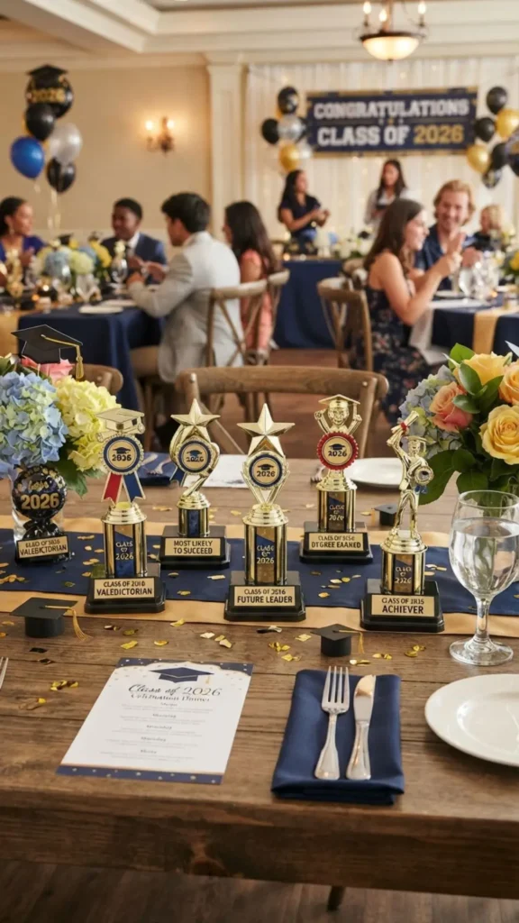 Mini trophy graduation celebration centerpiece