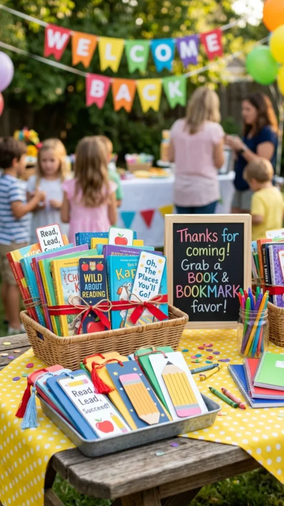 Cute Book and Bookmark Party Favors