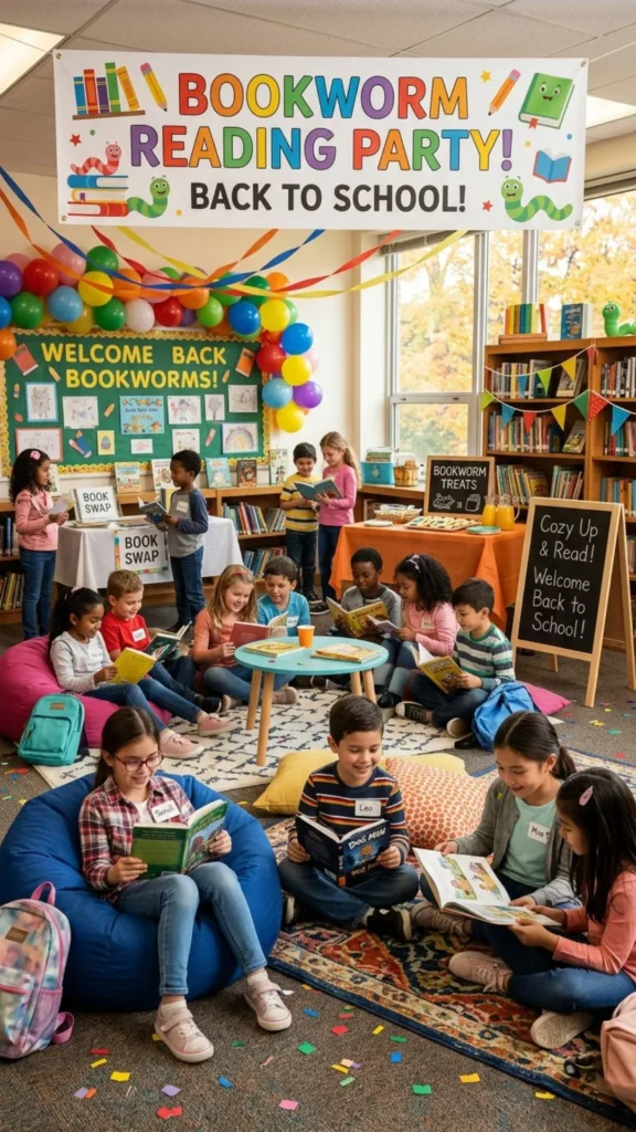 Cozy Bookworm Reading Party for Kids