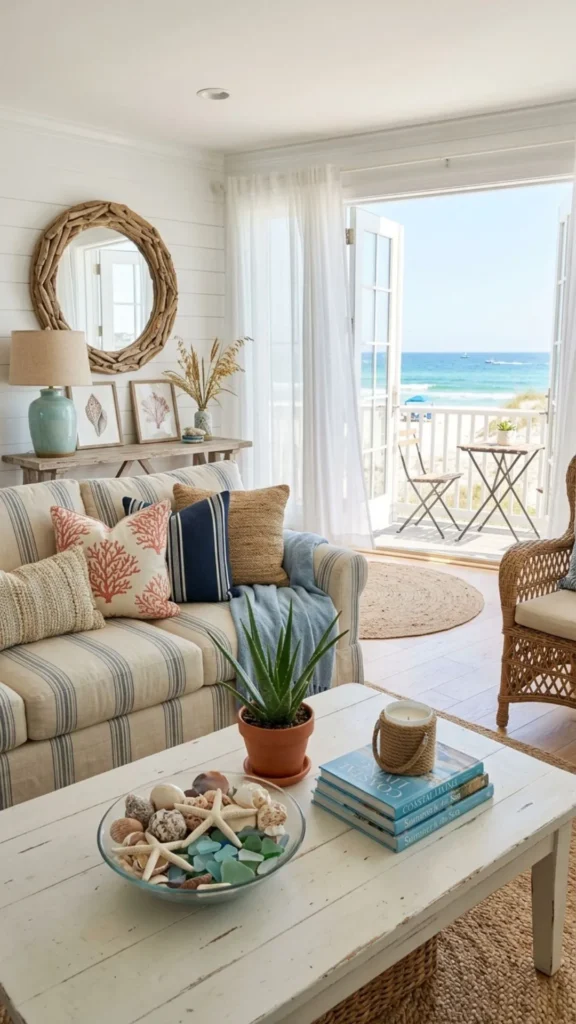 Coastal accents creating a relaxed and stylish summer home.