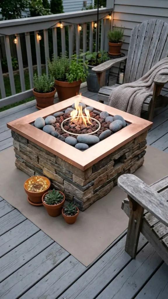DIY fire pit creating a cozy outdoor gathering spot