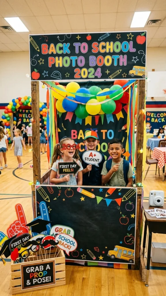 Colorful First-Day School Photo Booth
