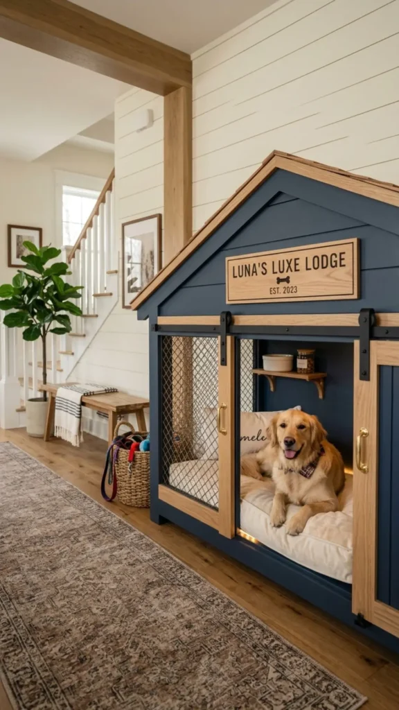Luxury DIY dog kennel with stylish design and home-matching details for a cohesive outdoor space