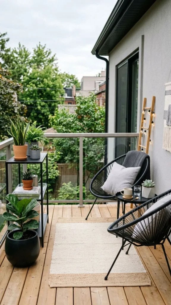 Minimalist deck decor creating a clean spacious look