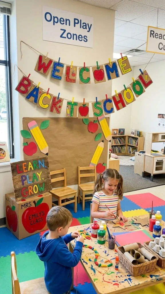 Open play zones for flexible classroom activities