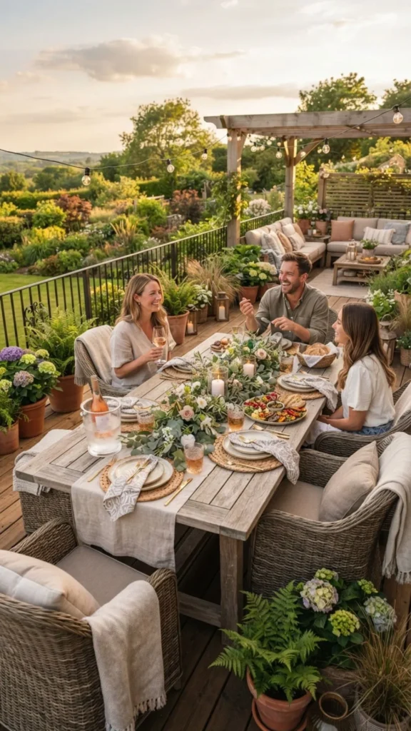 Elegant outdoor dining table styled for effortless summer entertaining.