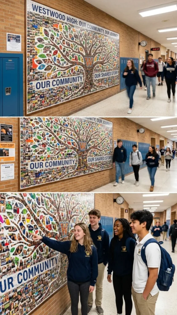 Personalized photo mosaic showcasing memorable school moments creatively.