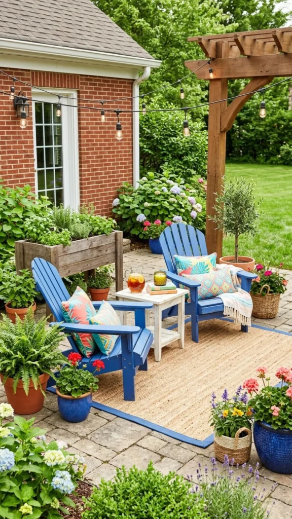 Stylish summer patio decor for a cozy outdoor retreat.