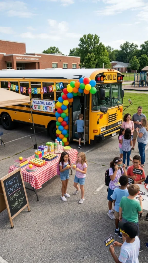 Fun School Bus Party Setup for Kids