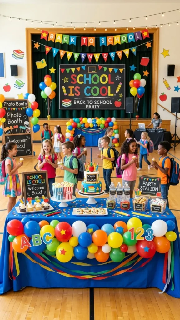 Colorful School Is Cool Party Setup