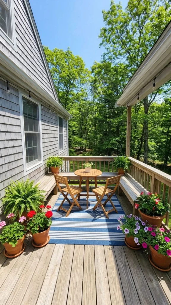 Seasonal deck decor adding fresh colors and charm