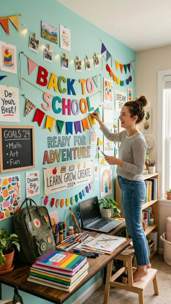 Bold statement wall art for classroom decor