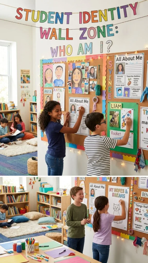 Personalized student identity classroom wall display