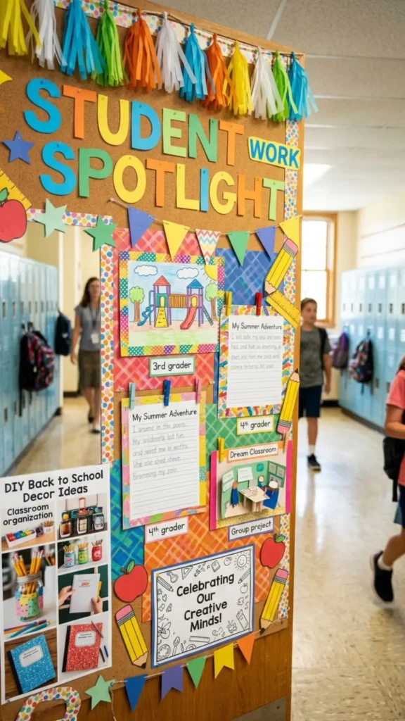 Creative student work spotlight classroom display