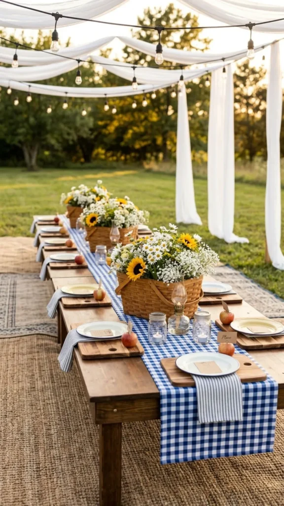 Summer wedding picnic-inspired decor
