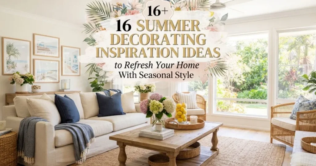 Bright and airy summer home decor ideas with fresh seasonal accents.