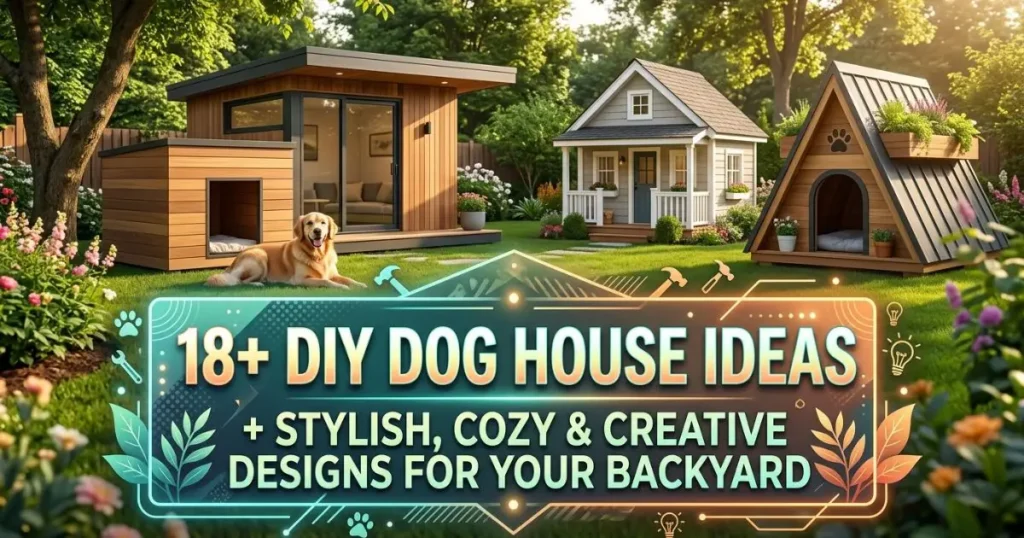 18+ DIY dog house ideas featuring stylish, cozy, creative, and functional backyard designs for comfortable pet retreats