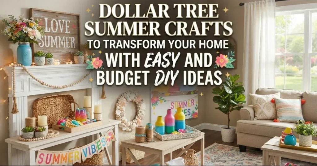 Easy Dollar Tree summer crafts to brighten your home on a budget.