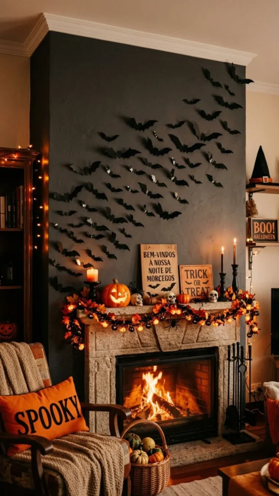 Spooky morcegos bat wall decorations for Halloween
