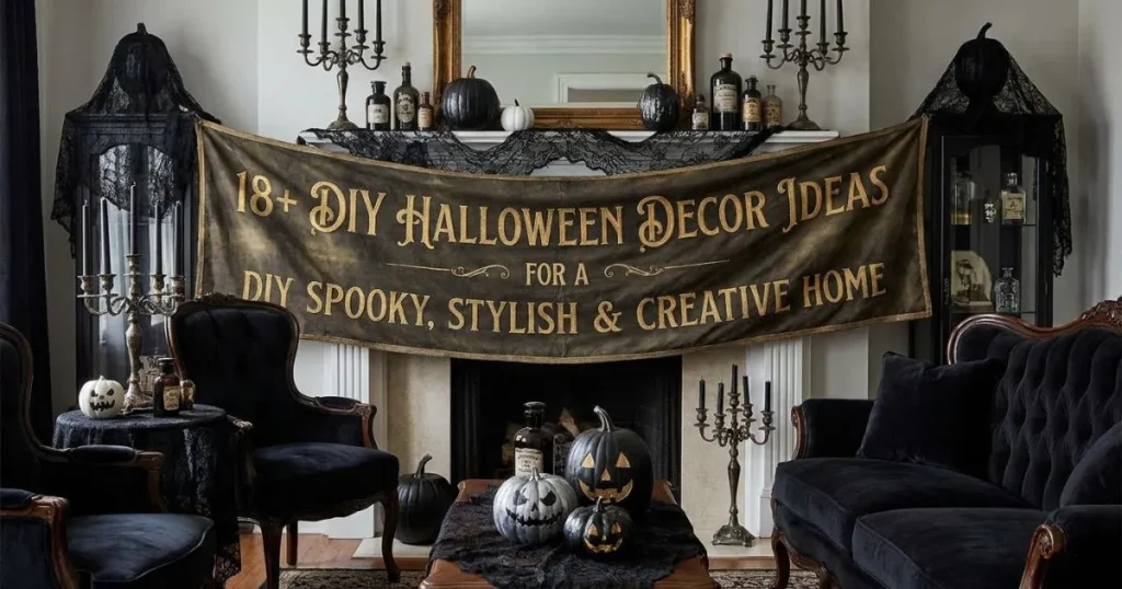 18+ DIY Halloween decor ideas featuring spooky, stylish, and creative decorations for a festive home